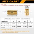 12pcs Brass Pipe Fitting  Npt Hex Nipple  Coupling  1 4  X 1 4  Npt Male Pipe   