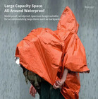 1pc Orange  green Emergency Rain Poncho Waterproof Survival Camping Blanket
