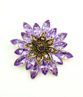 Purple Crystal Rhinestone Flower Brooches Pins For Bridal Bouquet Woman s Gift