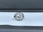 Pre-owneddavid Yurman Albion 925 Silver 14mm Yellow White Topaz Ring Size 6