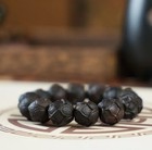 Hand-carved Black Agarwood Prayer Beads Bracelet With Lotus And Buddha Motifs