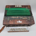 Antique Diatonic Button Accordion Squeeze Box Mother Of Pearl Buttons Concertina