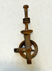 Small Antique Cast Iron Pulley With Bolt -barn Find-1 3 8  Wheel