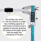 40pcs Medium Binder Clips 1 25 Inch Black Paper Clamps Office School Supplies   