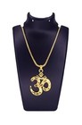 Om Religious Gold Plated Pendant With Chain For Men   Women