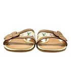 Louis Vuitton Vintage Lv Multicolor Monogram Sandals Heels  36 5 White Beige