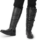Medieval Boots Covers Larp Leg Armor  Renaissance Faux Leather Gaiters For