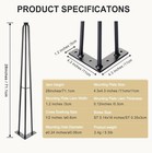 28inch Reinforce Hairpin Table Legs For Furniture Set Of 4