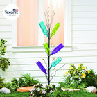 Metal Bottle Tree Garden Sculpture - 45 Inch Tall Wine Bottle Display Stand For