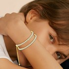 2 Pcs Tennis Bracelets For Women 14k Gold Plated Aaa    Cz Diamond