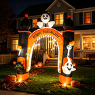 8ft Halloween Inflatable Arch Led  Skull Ghost Blow   up Archway For Yard Garden