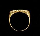 1930 s Chinese 22k Gold Jadeite Jade Carved Carving Saddle Ring Marked       