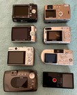 Lot Of 8 Cameras - For Parts Or Repair - Kodak - Canon - Sony - Flip - Polaroid