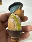 Vintage  Mechanical Bottle Stopper - Hand Carved