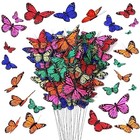 72 Pcs Monarch Butterfly Decorations - 4 Size Artificial Feather - Cute Color