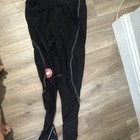 Castelli Men s Xl Black Footless Fleece Cycling Tights With Zippered Ankles