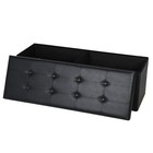 43  Folding Ottoman Storage Bench Leather Footrest W wooden Divider Padded Seat