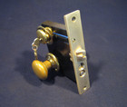 Antique Entry Mortise Lock Brass Knobs  Roses  Cylinder 3 Keys - Corbin  1339 Lh