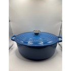 Le Creuset Signature Cast Iron Oval Dutch Oven Marseille Blue 4 25 Qt Size 27