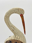 Hand Painted Ibis Bird Wood Sculpture  Artisanal Wood Bird Sculpture  Home Decor