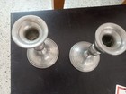 Set Of 2 Vintage Web Pewter Weighted Candlesticks 7 In 