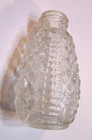 Old 1940 s Miniature 1 75  Tall Vintage Presscut Clear Glass Perfume Bottle