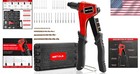Professional Rivet Gun Kit  200 Blind Rivets  Compact Case   Tool-free Heads