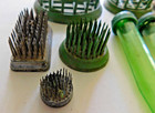 14 Vntg Various Size Heavy Metal flower Frogs -plastic Spike Pin Floral Holders