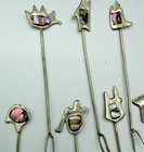 Set Of 12 Vintage Olive Snack Forks - Rare And Unique