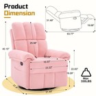 Manual Swivel Rocker Recliner Chair For Adults With Side Pockets Pink