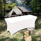 5pcs 6ft Spandex Fitted Stretch Tablecloth Table Cover Wedding Banquet Party