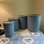 Vtg Tupperware 4-piece Nesting Canister Set -starburst Lids 805 807 809 811 Usa