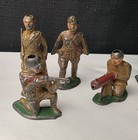 Vintage Lot Of 8 Barclay Manoil Lead Toy Soldiers   Nurse Figures - Some Damage