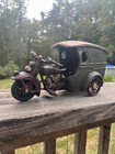 Cast Iron Vintage Motorcycle Wagon