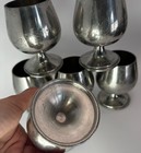 Vintage Colonial Pewter Bordman Goblets Set Of 6 Marked 510 Wine Cups