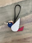 Hermes Birdie Bag Charm Epsom Leather White Gold Pink Gold - Kelly Birkin Rodeo