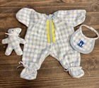 My Child Doll Pajama Set W  Teddy Bear   Bib-3 Pc Vintage-style Outfit