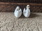 Porcelain Swans With Gold Beaks   3    Salt   Pepper Shakers Cottage Core