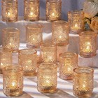 Set Of 36 Gold Glass Votive Candle Holders - Bulk Decorative Lighting For Events