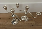Pair Of Vintage Empire Sterling Weighted 3-arm Candelabra 7 5 X 10  - Ds15