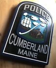 Police Cumberland Maine 3d Routed Wood Patch Sign Plaque Custom Carved
