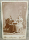 Antique Cabinet Photo Young Handsome Couple Edwardian Fashion Vintage Photograph