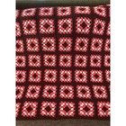 Handmade Granny Square Crochet Throw Blanket Afghan Brown Pink 63x42 Retro Boho
