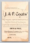 Victorian Trade Card J p  Coats Children See-saw Sewing Thread 4  X 2 5 
