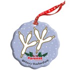 Parakeet Budgie Parrot Holiday Porcelain Christmas Tree Ornament