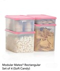 Sale  Tupperware Modular Mates Rectangle 4pc Candy Pink 1 2 3 4 Bpa Free 