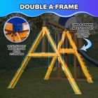 Outdoor Wooden Swing Set Backyard Playground Slide Saucer Play Fort Heavy Duty