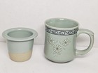 Chinese Celadon Tea Cup With Lid Green Florals Mint Green Asian Mug