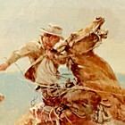 Olaf Wieghorst    missing In The Roundup    Unframe Or Frame Sign   Cowboy West Read