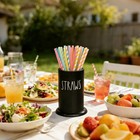 Straw Dispenser For Counter  Bamboo Straw Holder  Coffee Stirrers Holder For    
